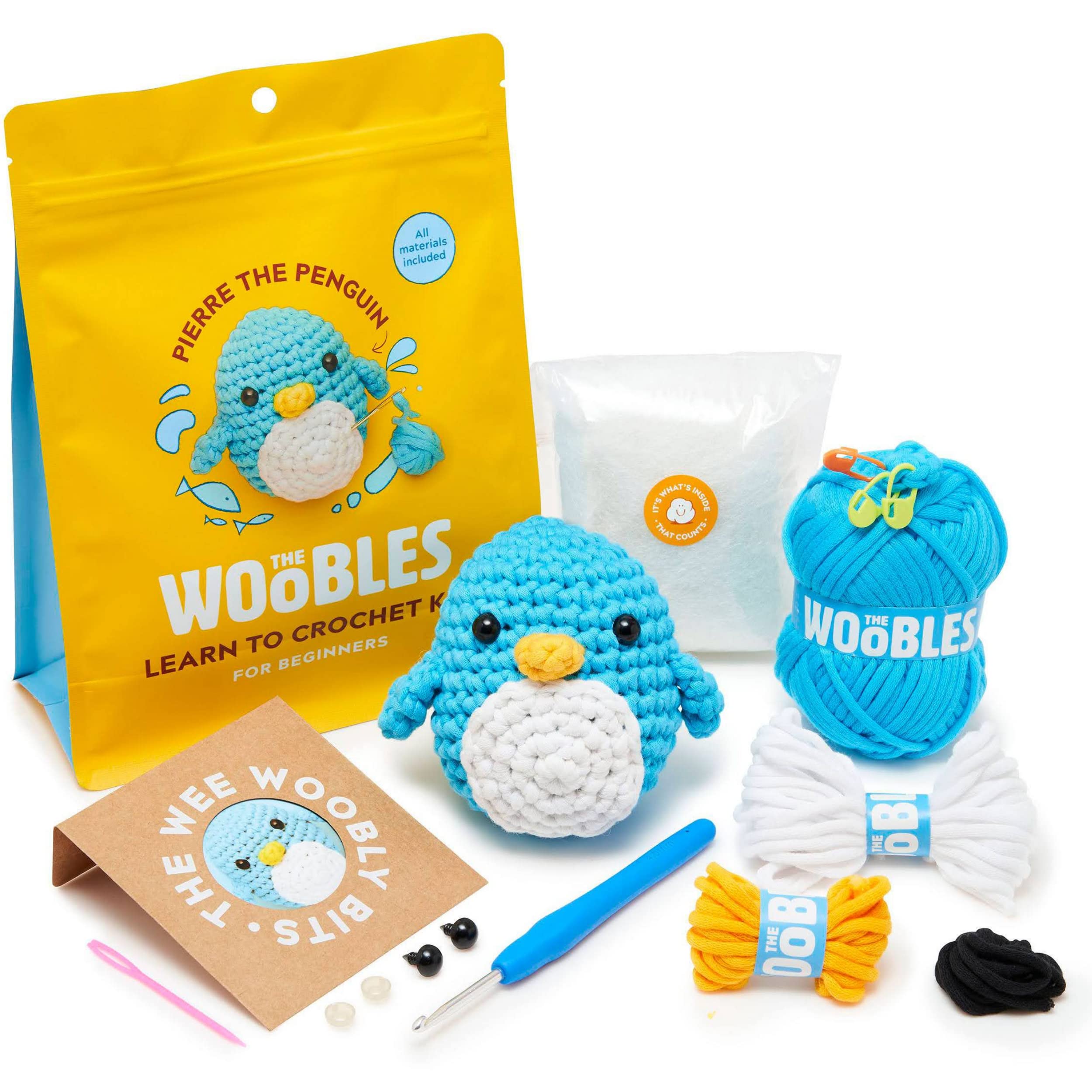 The Woobles Kit de crochet pour débutants avec fil Easy Peasy pour  crocheter comme vu sur Shark Tank - Kit de crochet avec tutoriels vidéo  étape par étape - Dinosaure : 